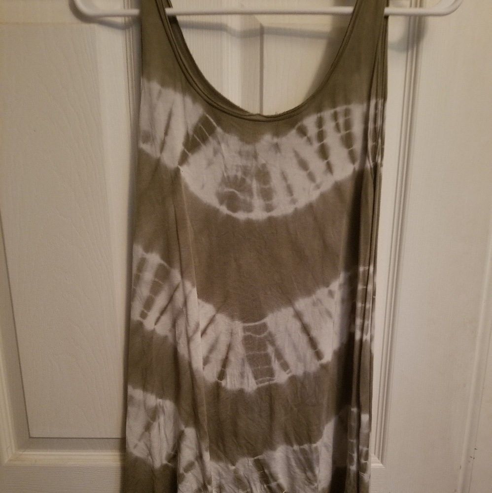 A green and white top.